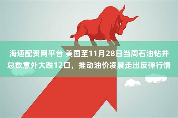 海通配资网平台 美国至11月28日当周石油钻井总数意外大跌12口，推动油价凌晨走出反弹行情